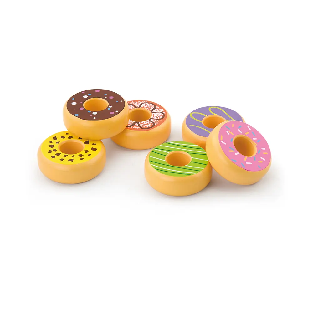Viga Toys Ensemble 6 Donuts en Bois - 18M+ – Image 4