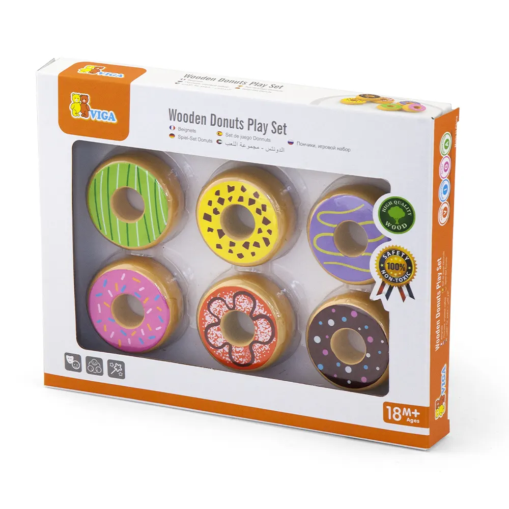 Viga Toys Ensemble 6 Donuts en Bois - 18M+ – Image 7