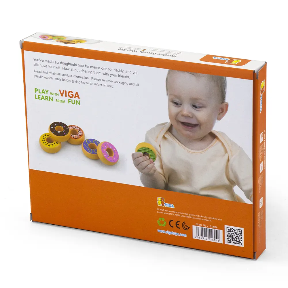 Viga Toys Ensemble 6 Donuts en Bois - 18M+ – Image 8