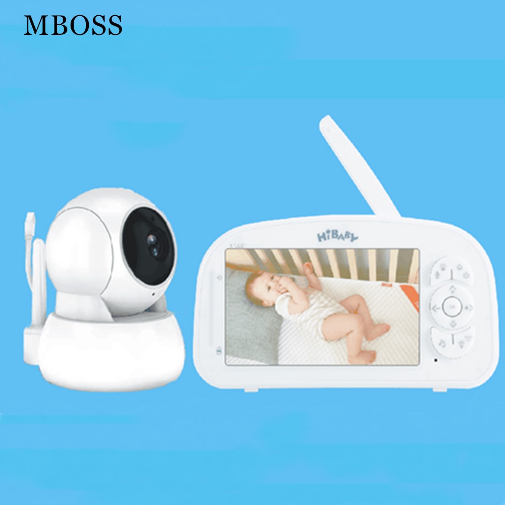 Nouveau 5 “1080P HD vidéo bébé moniteur 5200 mAh batterie 2 voies Audio Auto Vision nocturne température surveillance berceuses 1000ft gamme