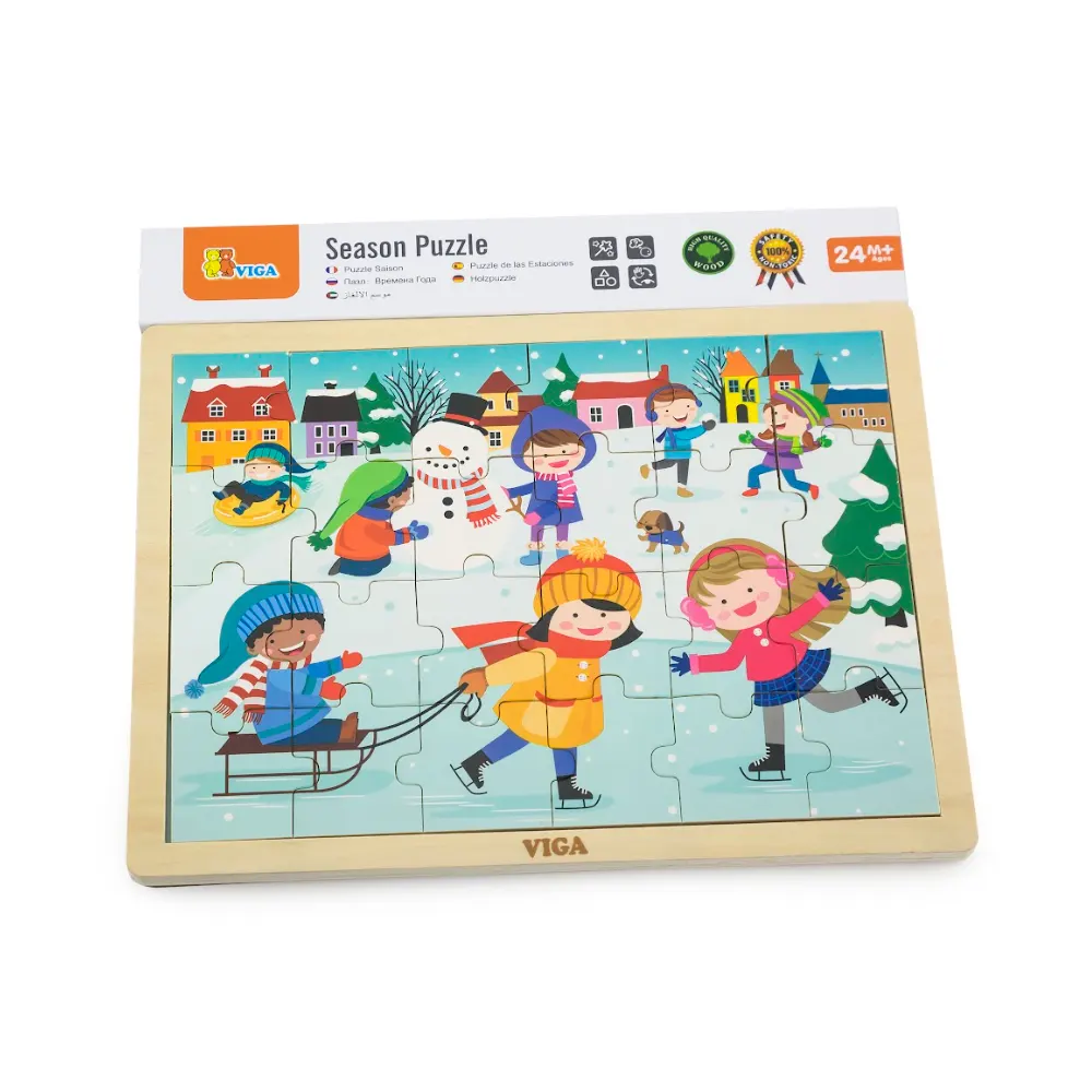 Viga Toys Puzzle des Saisons 24 Pièces - Hiver – Image 3