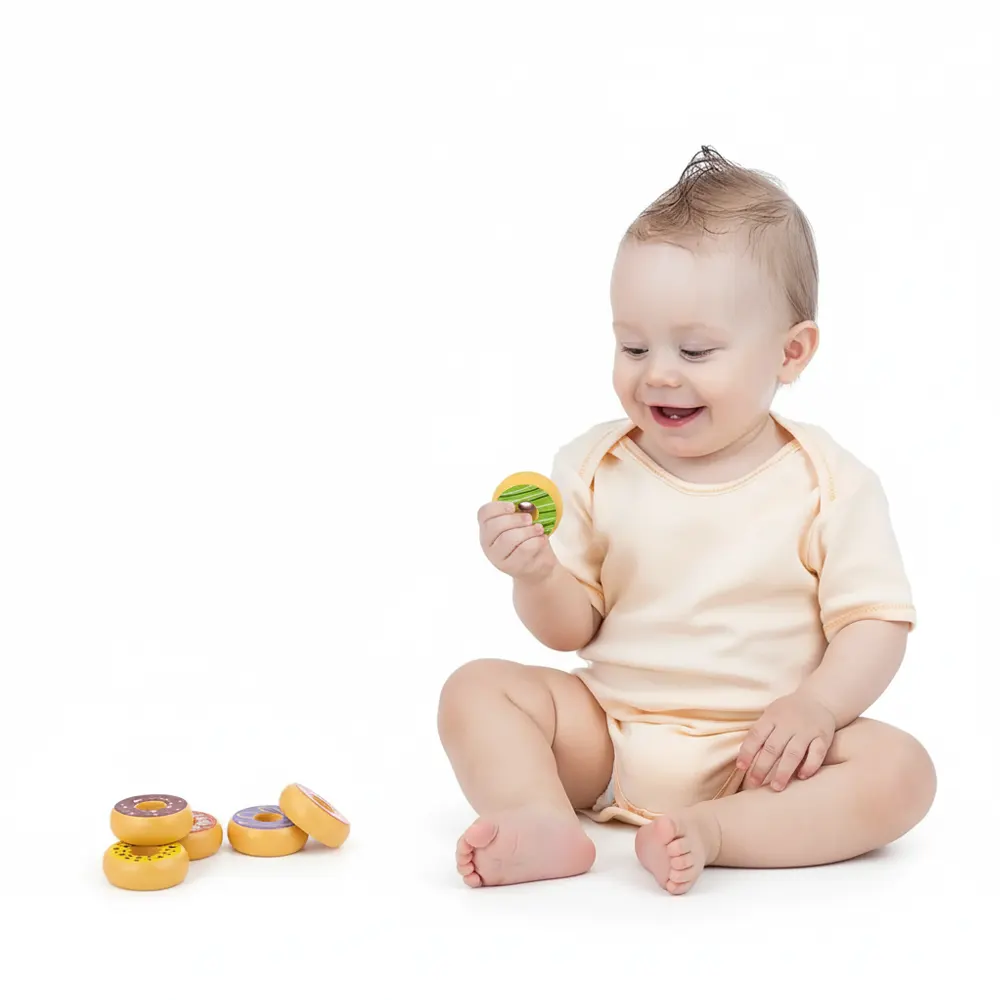 Viga Toys Ensemble 6 Donuts en Bois - 18M+ – Image 3